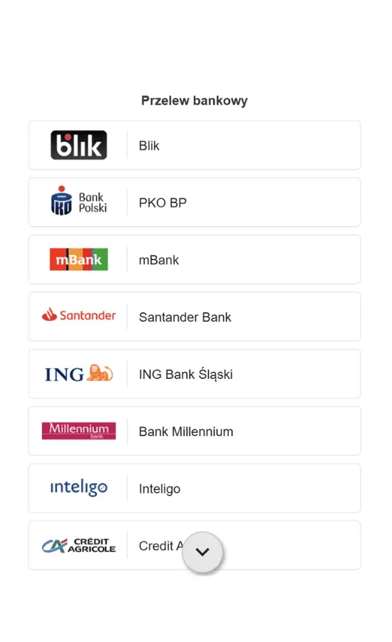 Polské bankovní převody na platební bráně