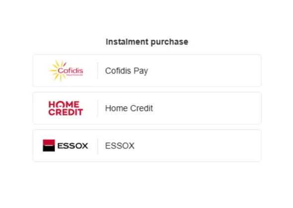 Splátkový prodej na platební bráně