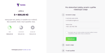 twisto nákup na třetiny