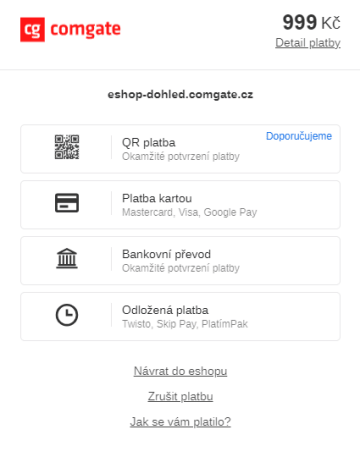 Platební brána výchozí