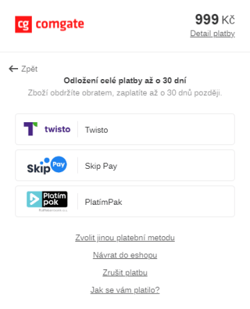 Platební brána odložené platby