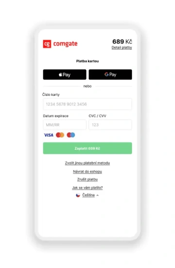Platební brána – platba kartou