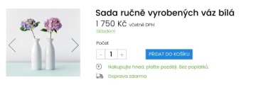 odložená platba u produktu