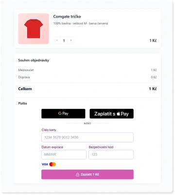 Web checkout vlastní nastavení vzhledu brány