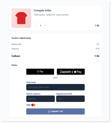 Web checkout tmavý preset