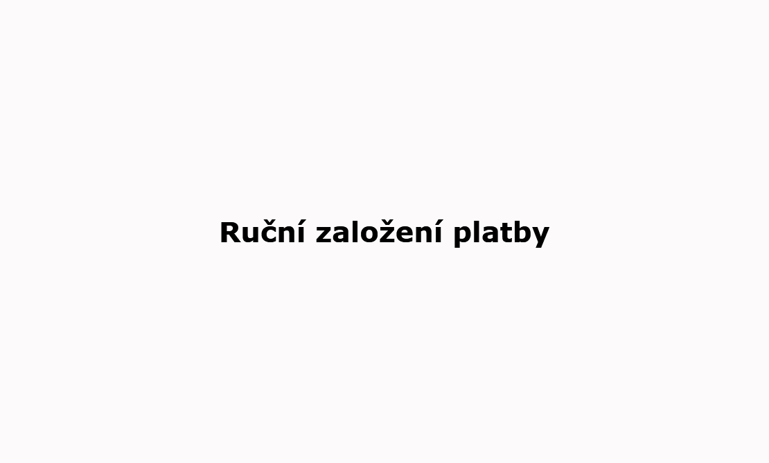 Ruční založení platby